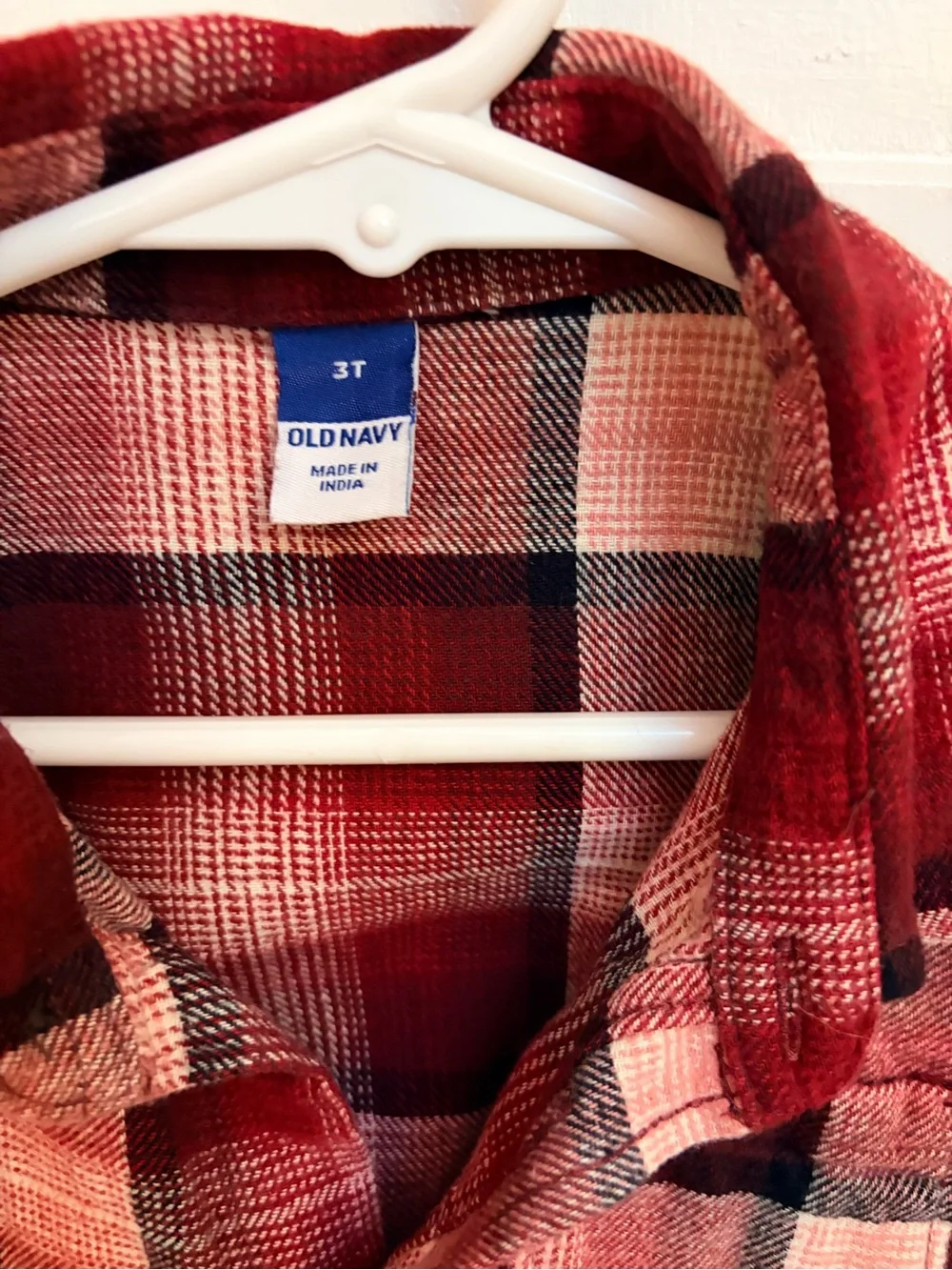 Old Navy Red and Black Plaid Button-Down Shirt